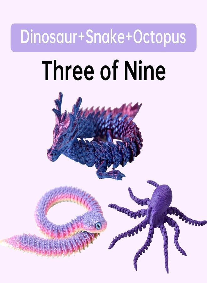 ليرفي مجموعة ألعاب LEERFEI المكونة من 9 قطع من مجسمات التنانين المطبوعة ثلاثية الأبعاد، بأشكال بيولوجية متعددة، مجسمات خيالية قابلة للتجميع - Image 4